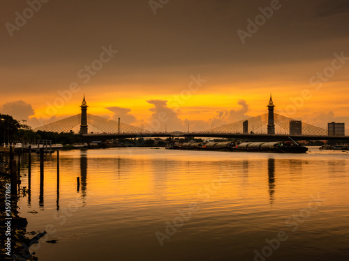 Times sunset over the bridge