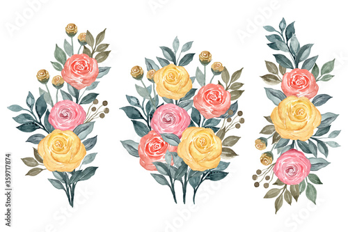 watercolor flower bouquet collection