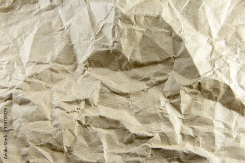 Brown paper sheet Crumpled paper surface Use as background Space for advertising messages
