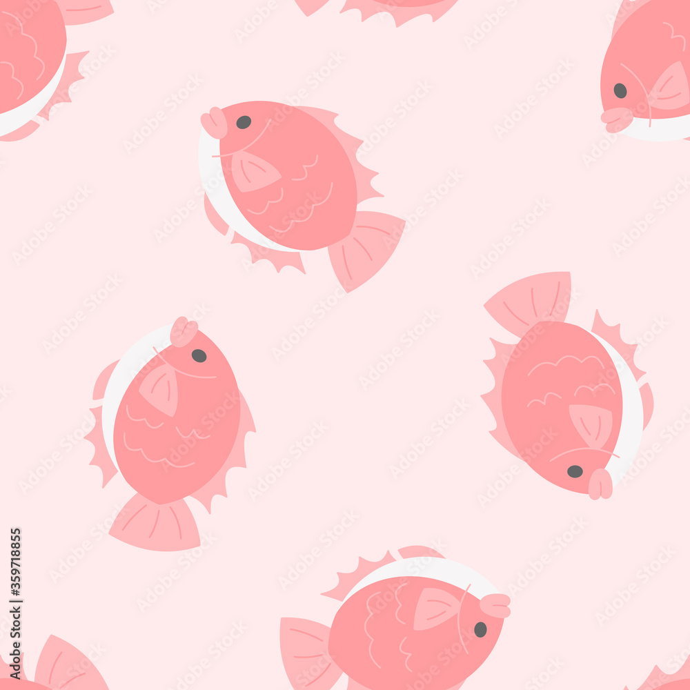 鯛　シームレスパターン　パステルA