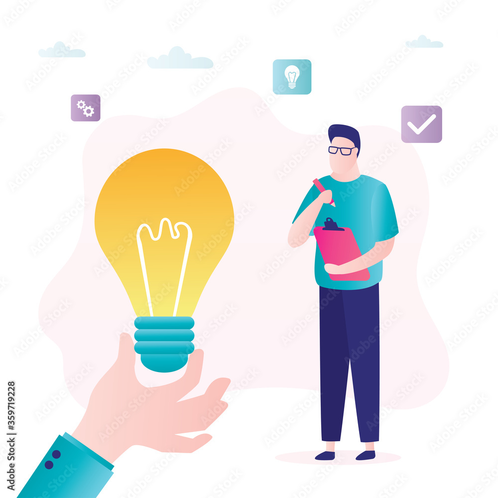 Big hand give new idea. Businessman looking for new ideas, project development. Teamwork, startup concept. Big hand give new idea. Businessman looking for new ideas, project development. Teamwork, startup concept.