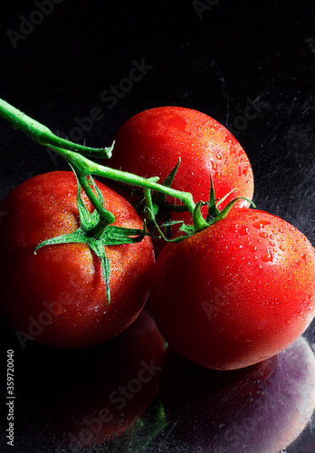 tomato on black