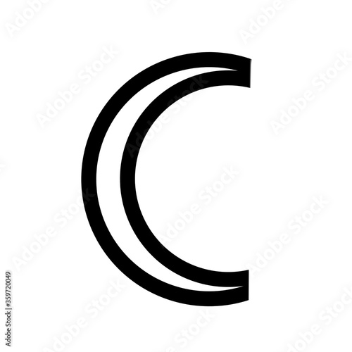 illustration black moon on the white background