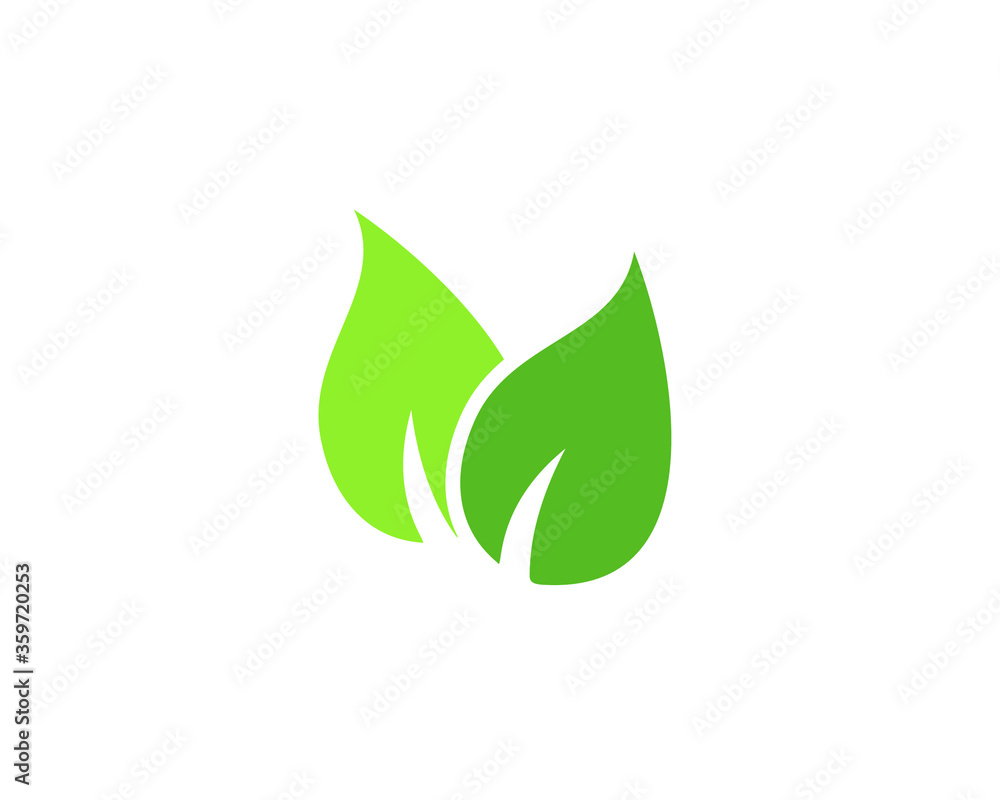 Green leaf ecology nature element vector icon. EPS 10.