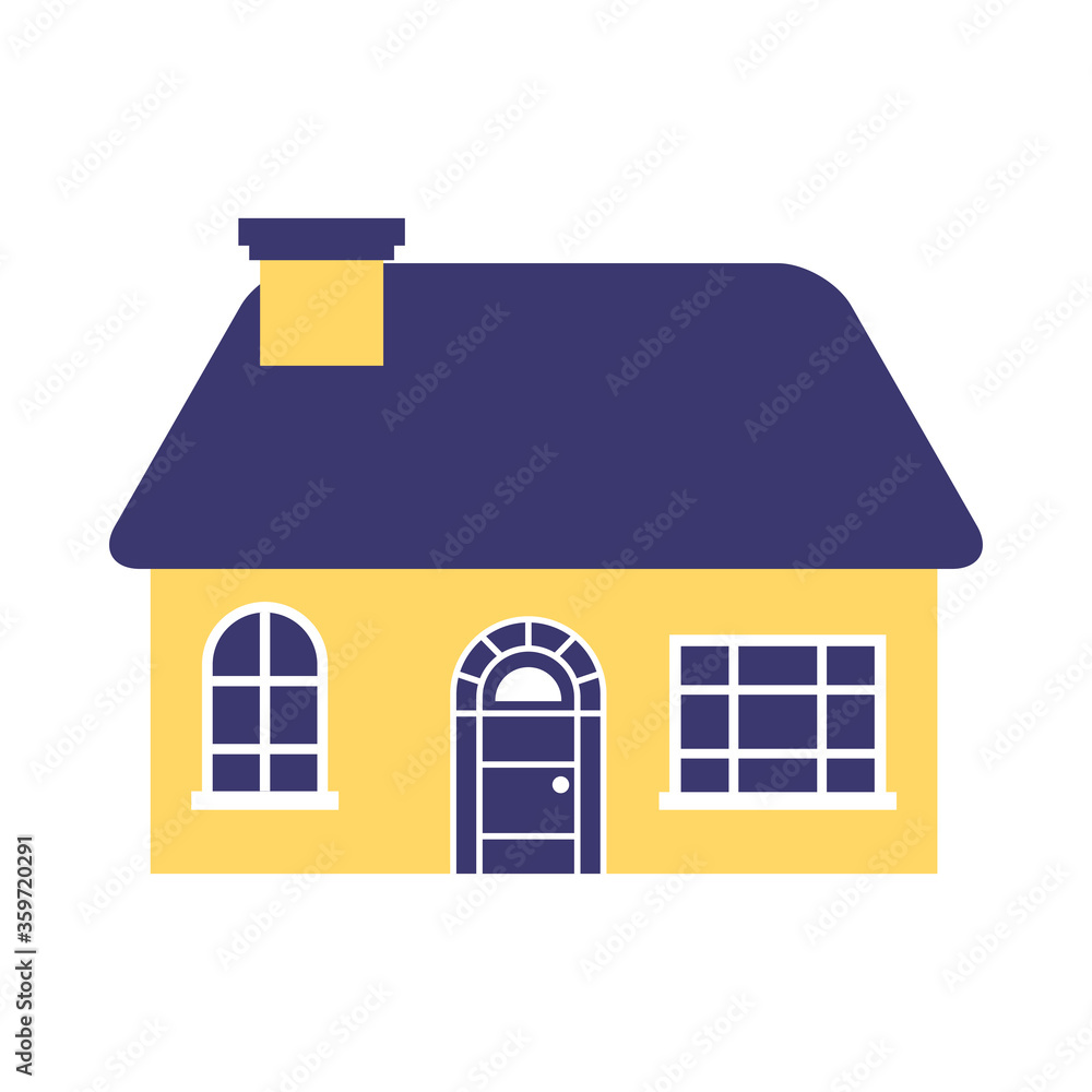 Isolated house with windows and door vector design Isolated house with windows and door vector design