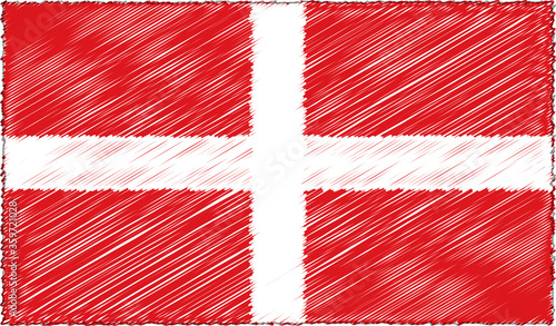 Vector Illustration of Sketch Style Sovereign Military Order of Malta Flag