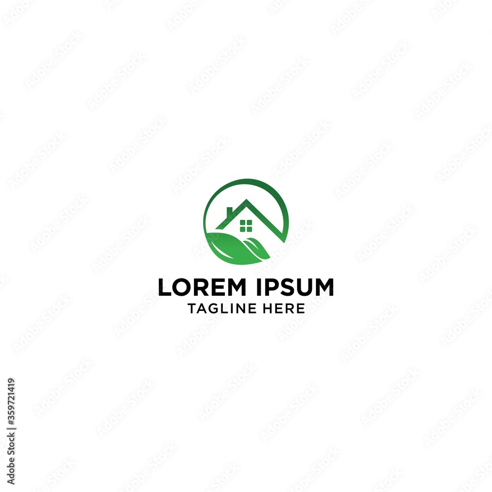 Building home nature logo design template Building home nature logo design template