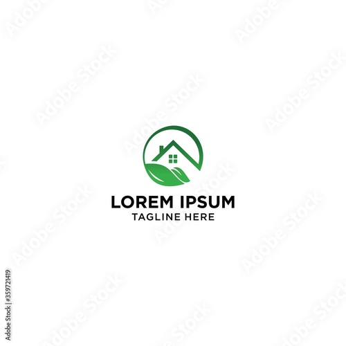 Building home nature logo design template
