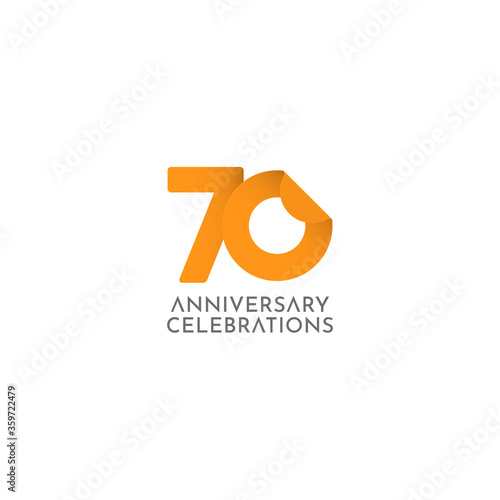 70 Years Anniversary Celebration Vector Logo Icon Template Design Illustration