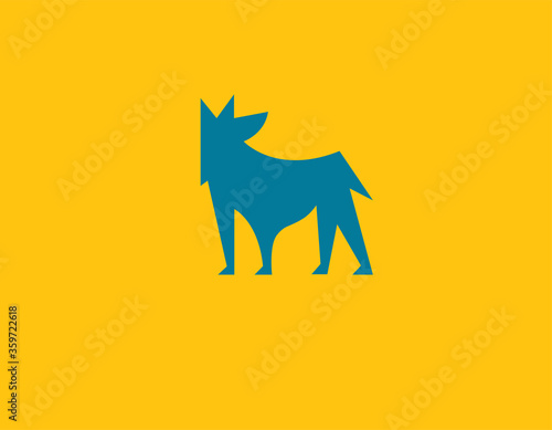 Creative logo icon of a cute abstract wolf image.