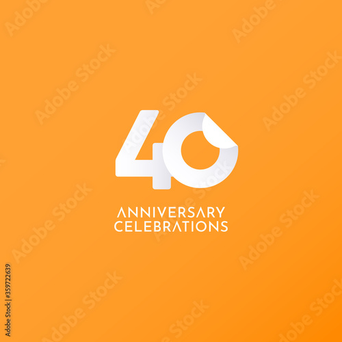 40 Years Anniversary Celebration Vector Logo Icon Template Design Illustration