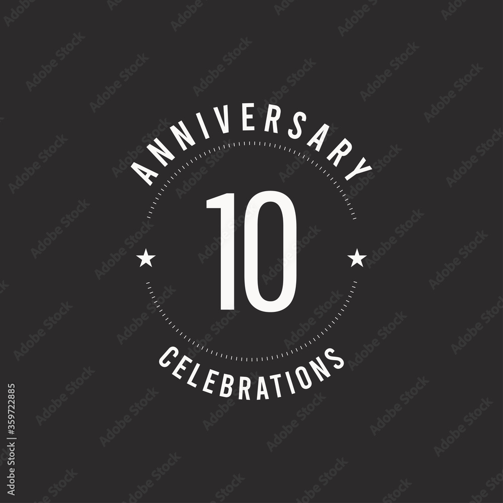 10 Years Anniversary Celebration Vector Logo Icon Template Design Illustration
