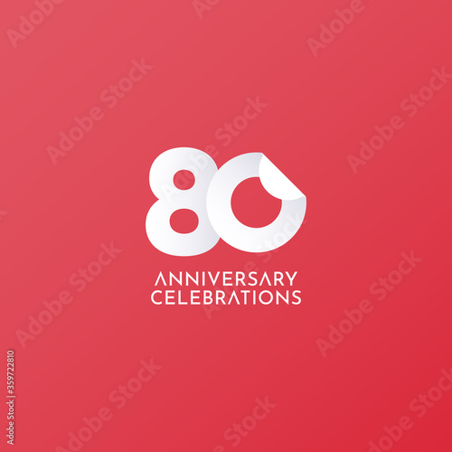 80 Years Anniversary Celebration Vector Logo Icon Template Design Illustration