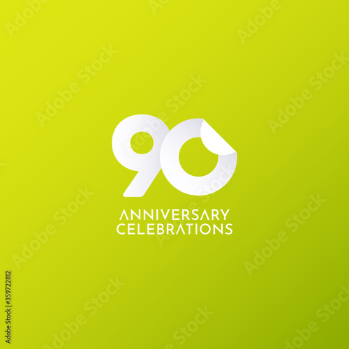 90 Years Anniversary Celebration Vector Logo Icon Template Design Illustration