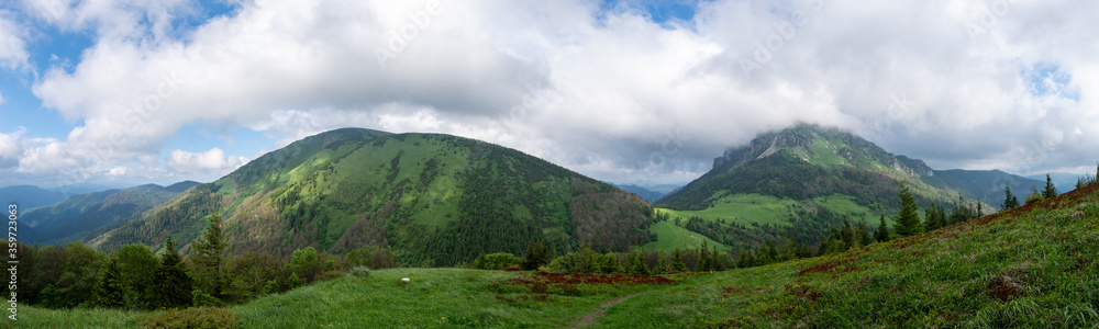 Velky Rozsutec (1,609.7 m; 5,281.17 ft) is a mountain situated in the Mala Fatra mountain range in the Zilina Region, Slovakia.