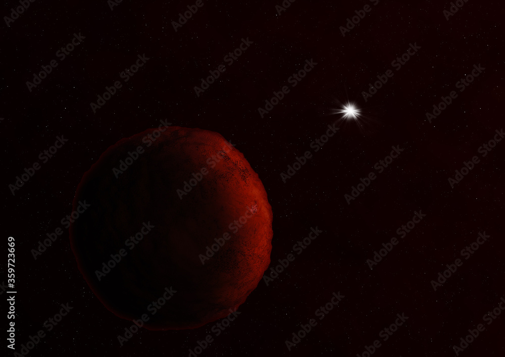 Planets in a space against stars. 3D rendering. Planets in a space against stars. 3D rendering.