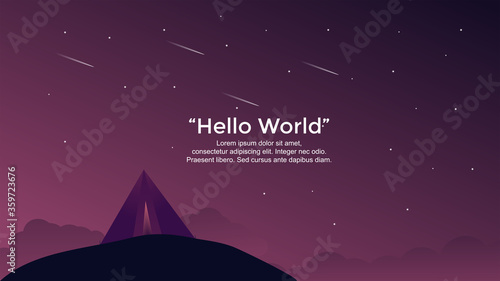 Premium vector banners with polygonal landscape illustration background