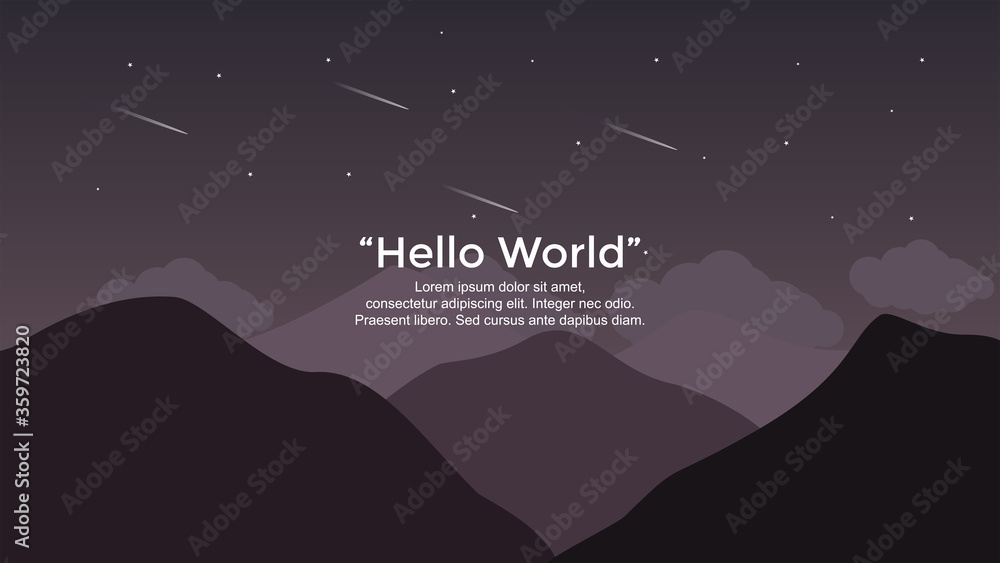 Premium vector banners with polygonal landscape illustration background