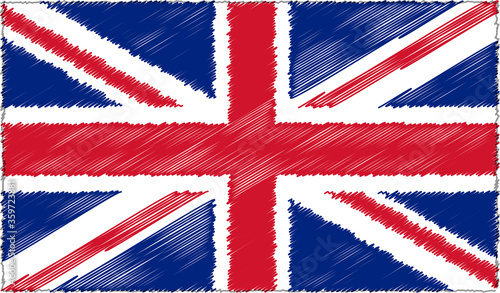 Vector Illustration of Sketch Style United Kingdom Flag