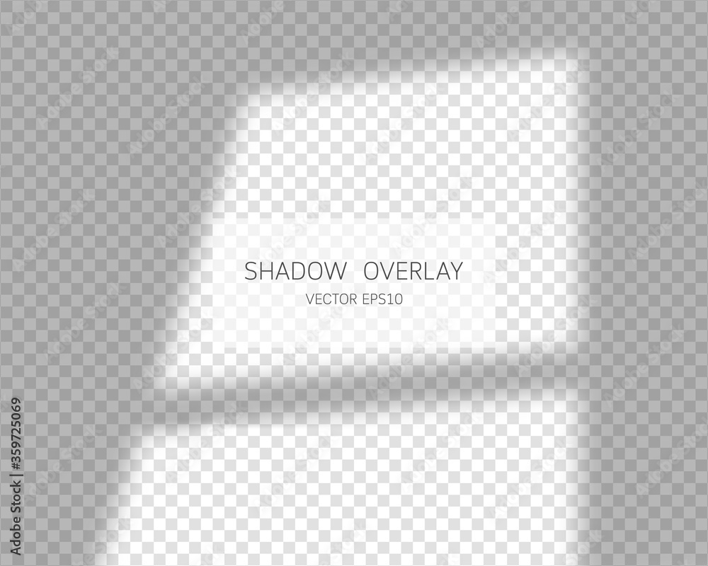 Shadow overlay effect. Natural shadows from window isolated on transparent background. Vector illustration. Shadow overlay effect. Natural shadows from window isolated on transparent background. Vector illustration.
