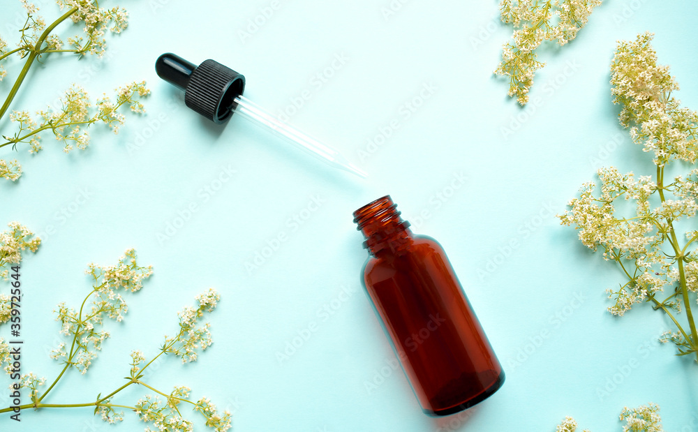 Medicinal herbs and medicinal bottles. The concept of alternative medicine. Vitamin Supplement for care, medication, and treatment. Copy space Medicinal herbs and medicinal bottles. The concept of alternative medicine. Vitamin Supplement for care, medication, and treatment. Copy space