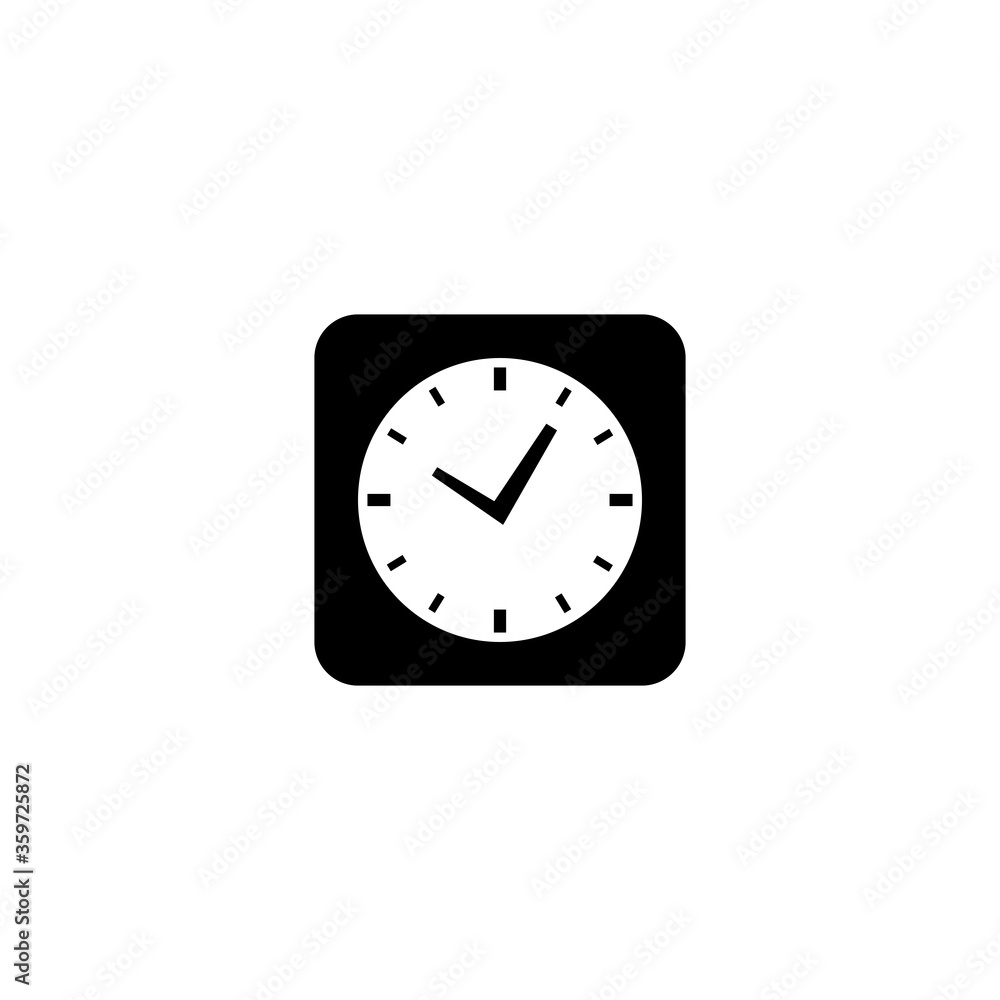 Clock time icon in black. Vector on isolated white background. Eps 10. Clock time icon in black. Vector on isolated white background. Eps 10.