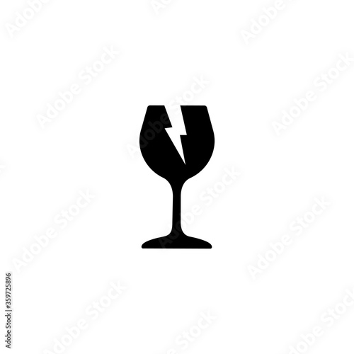 Fragile icon. Glass symbol warning sing. Vector on isolated white background. Eps 10.