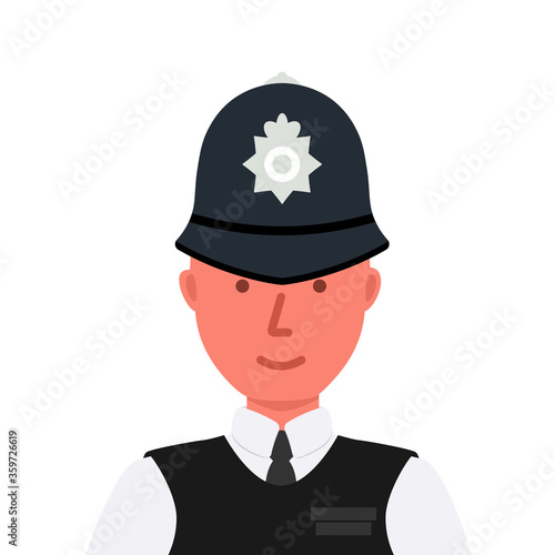 UK policeman officer character icon. Clipart image isolated on white background