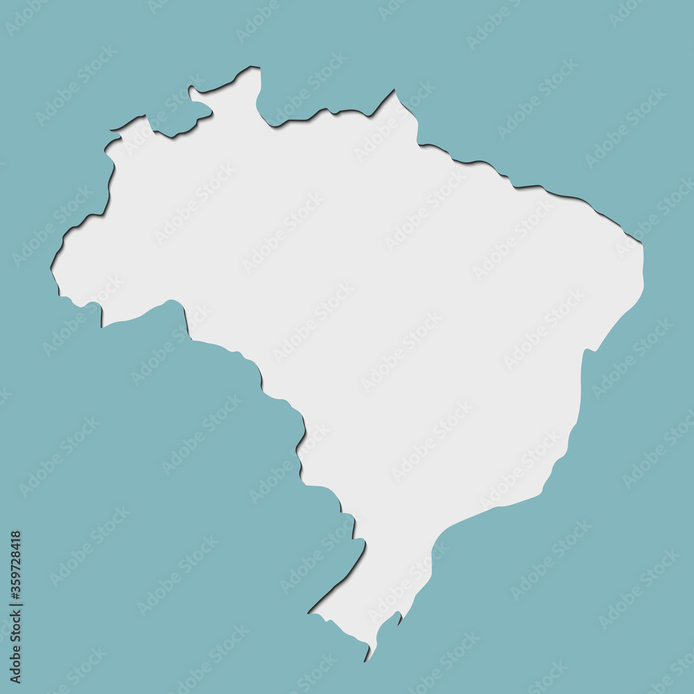 Retro paper cut style of Brazil map, Vector illustration