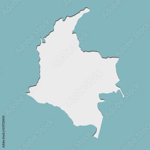 Retro paper cut style of Colombia map, Vector illustration