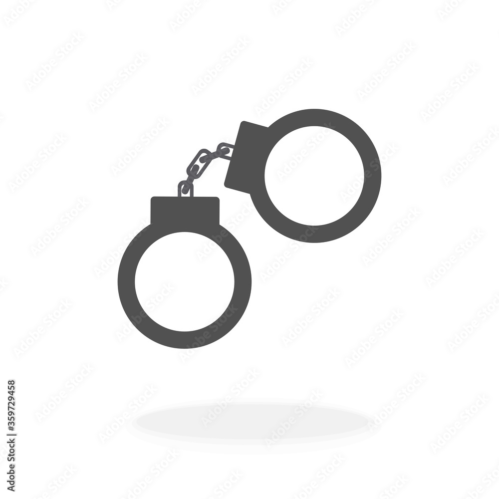 Handcuffs Restraint Manacles Icon Symbol Sign Vector Illustration Silhouette Black Handcuffs Restraint Manacles Icon Symbol Sign Vector Illustration Silhouette Black