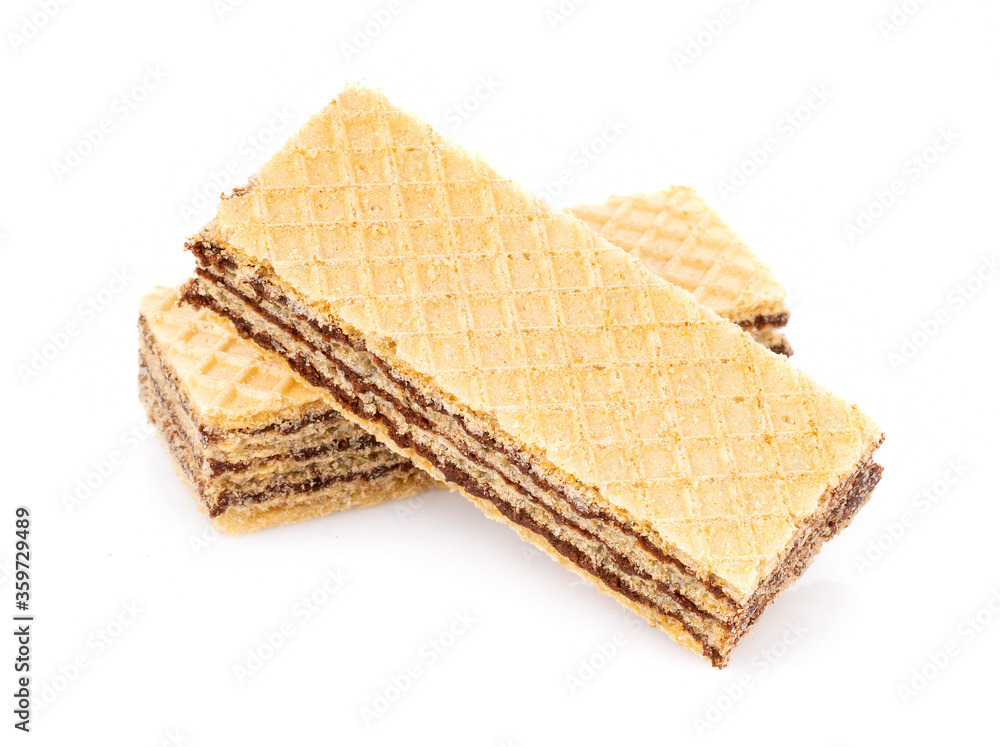 wafers with chocolate isolated on white background wafers with chocolate isolated on white background