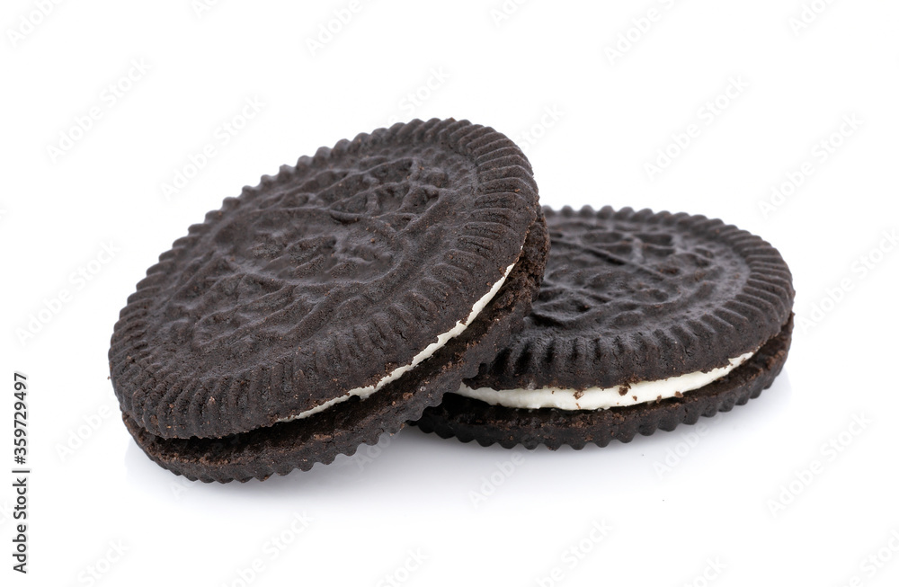 sandwich cookies with cream on white background sandwich cookies with cream on white background