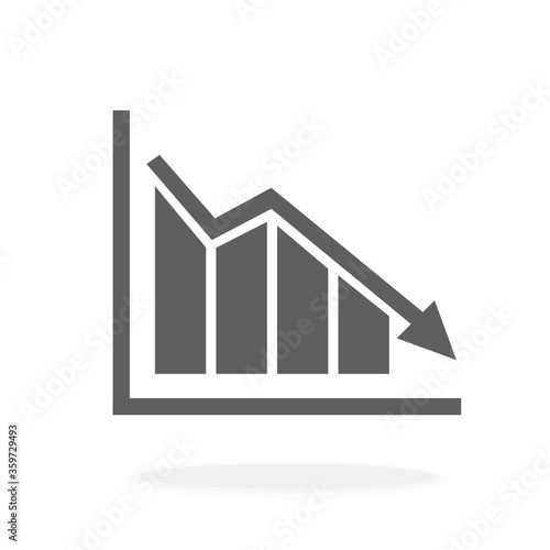 Marketing Bar Chart Graph Economic Downturn - Icon Vector Illustration Silhouette