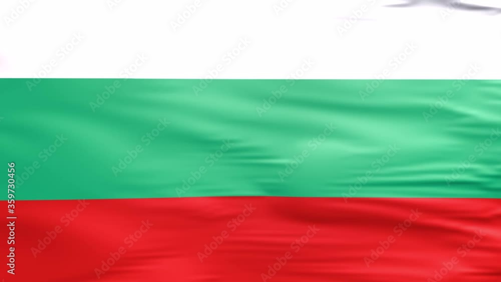 Waving flag. National flag of Bulgaria. Realistic 3D animation Waving flag. National flag of Bulgaria. Realistic 3D animation