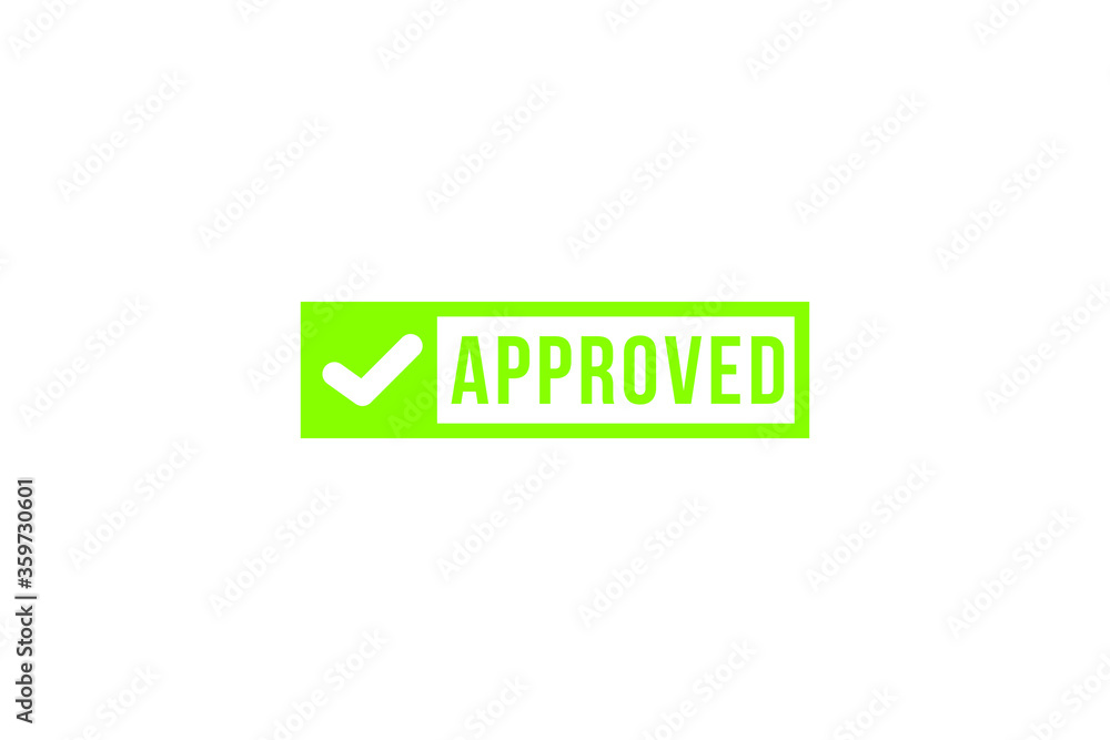 approved green sign vector illustration in flat style design.Isolated on background. approved green sign vector illustration in flat style design.Isolated on background.