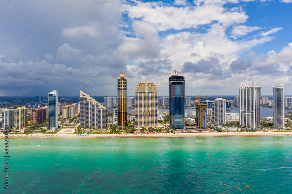 Obraz premium Aerial photo Sunny Isles Beach Florida USA