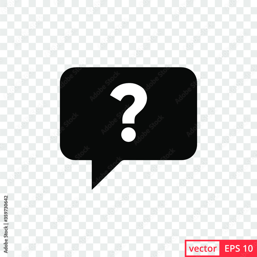 Question Mark in Bubble Icon design template on transparent background. Vector EPS 10 Question Mark in Bubble Icon design template on transparent background. Vector EPS 10