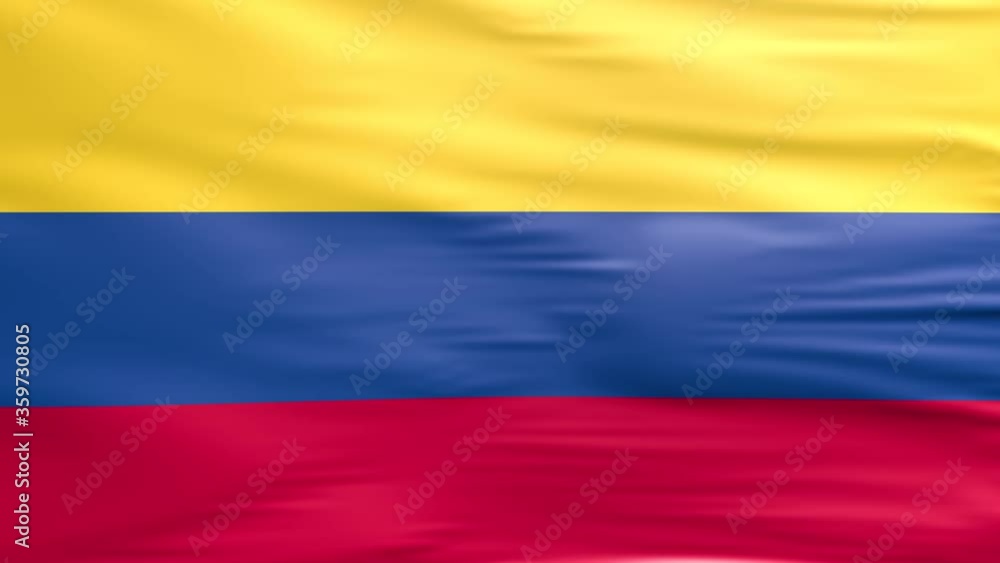 Waving flag. National flag of Colombia. Realistic 3D animation Waving flag. National flag of Colombia. Realistic 3D animation