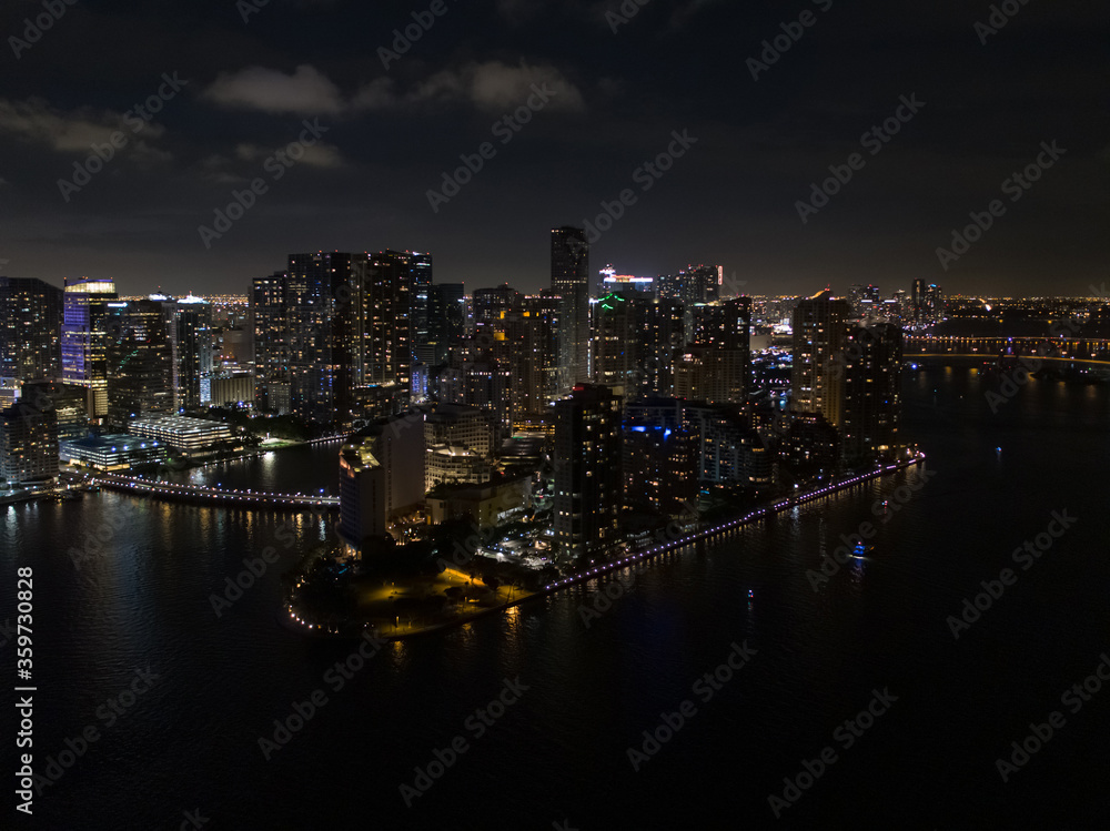 Aerial photo Brickell Key Miami Florida