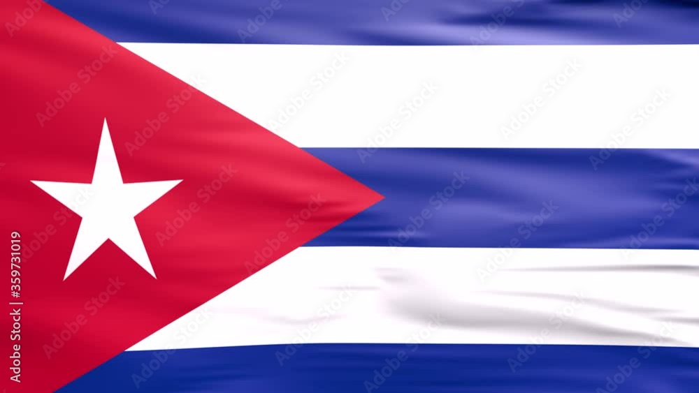 Waving flag. National flag of Cuba. Realistic 3D animation Waving flag. National flag of Cuba. Realistic 3D animation