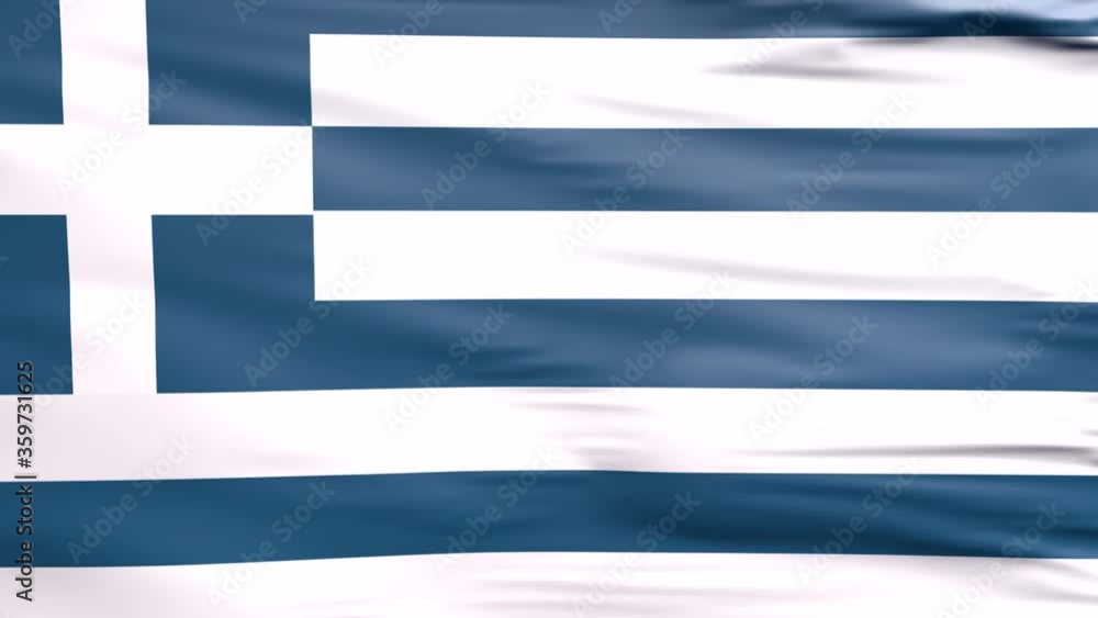 Waving flag. National flag of Greece. Realistic 3D animation Waving flag. National flag of Greece. Realistic 3D animation