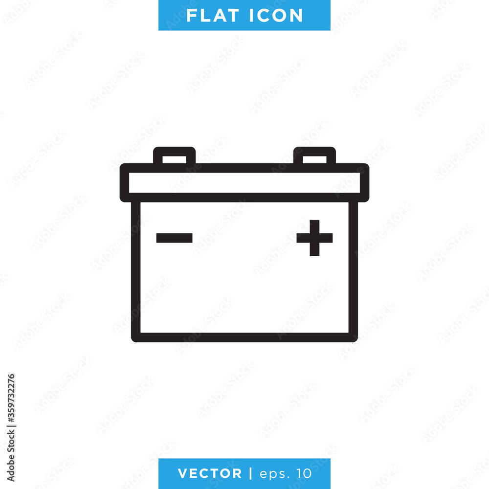 Car Battery Icon Vector Design Template. Accumulator Sign Car Battery Icon Vector Design Template. Accumulator Sign
