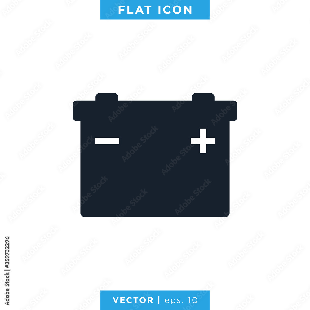 Car Battery Icon Vector Design Template. Accumulator Sign Car Battery Icon Vector Design Template. Accumulator Sign
