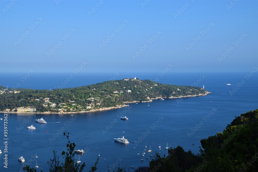 Saint-Jean-Cap-Ferrat panoramic view of coast and sea, South of France