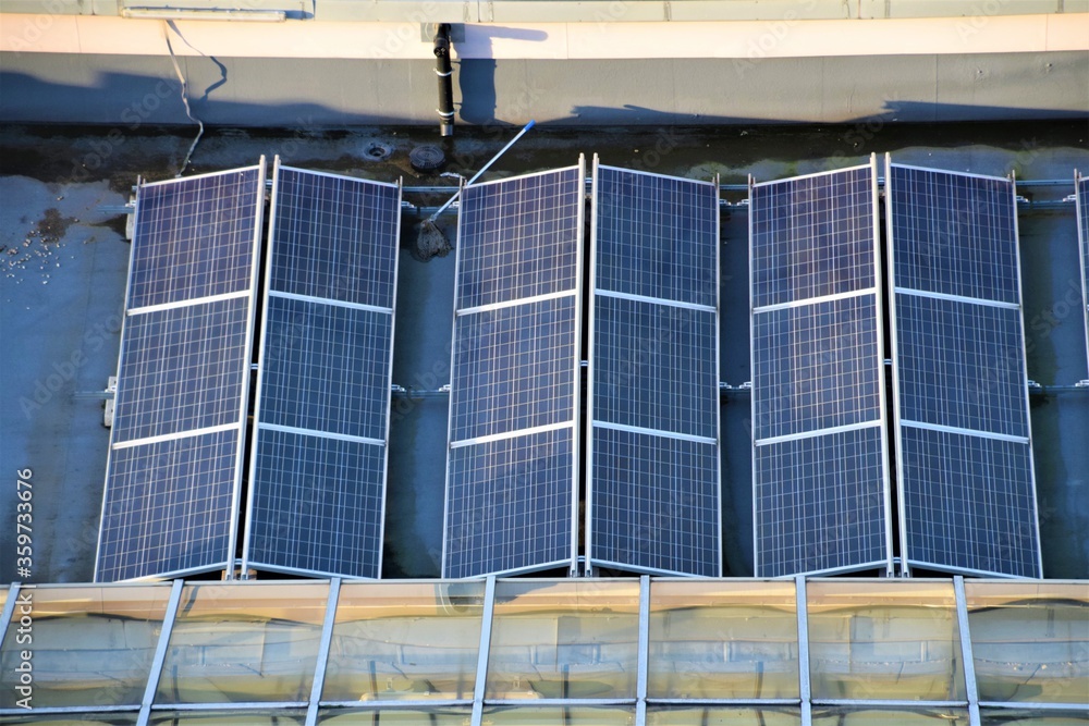 Obraz premium Rooftop solar panels detail