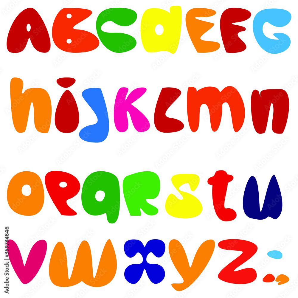 Set of vector images of letters of the latin alphabet on a white background. Set of vector images of letters of the latin alphabet on a white background.