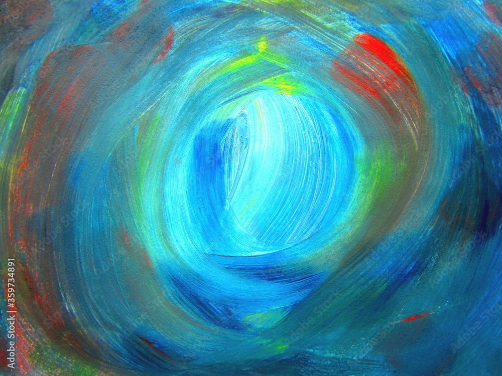 Fototapeta premium Paint drawing lines circles spiral abstraction