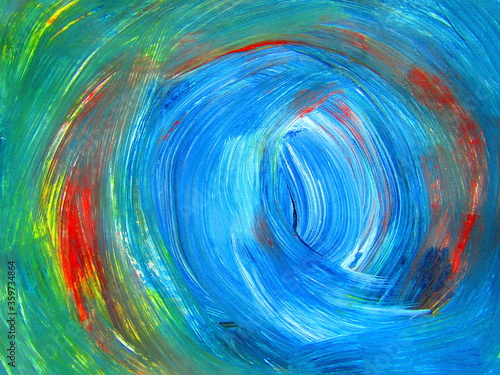 Paint drawing lines circles spiral abstraction