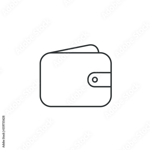 Wallet outline icon. Vector illustration.